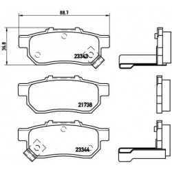 stabdžių trinkelių rinkinys, diskinis stabdys PRIME LINE
                                BREMBO                           
