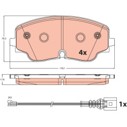 stabdžių trinkelių rinkinys, diskinis stabdys
                                TRW                                         