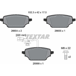 stabdžių trinkelių rinkinys, diskinis stabdys Q+
TEXTAR