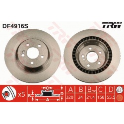stabdžių diskas (1vnt) TRW SINGLE
                                                DF4916S, TRW, DF4916S, auto detalė
