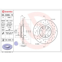 stabdžių diskas (1vnt) XTRA LINE - Xtra
                                BREMBO                                             