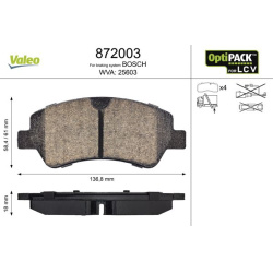 stabdžių trinkelių rinkinys, diskinis stabdys OPTIPACK for LCV
                                VALEO                      