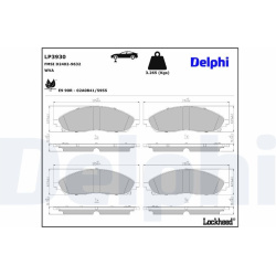 stabdžių trinkelių rinkinys, diskinis stabdys
                                DELPHI                                      