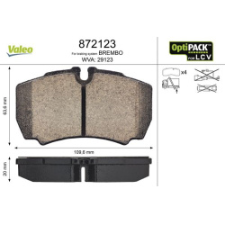 stabdžių trinkelių rinkinys, diskinis stabdys OPTIPACK for LCV
                                VALEO                      
