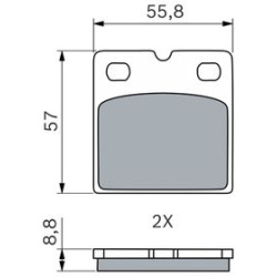 stabdžių trinkelių rinkinys, stovėjimo stabdys
                                BOSCH                                     