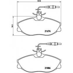 stabdžių trinkelių rinkinys, diskinis stabdys PRIME LINE
                                BREMBO                           