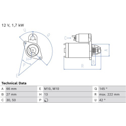 starteris
                                BOSCH                                                0 986 026 600, BOSCH, 09860266