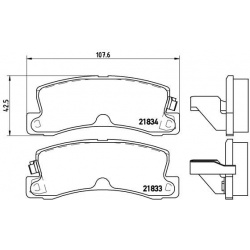 stabdžių trinkelių rinkinys, diskinis stabdys PRIME LINE
                                BREMBO                           