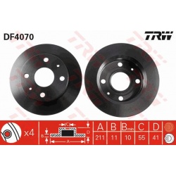 stabdžių diskas (1vnt)
                                TRW                                                DF4070, TRW, DF40