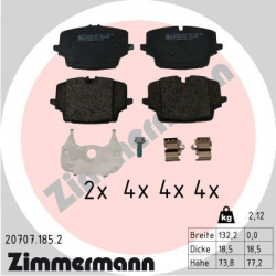 stabdžių trinkelių rinkinys, diskinis stabdys
ZIMMERMANN