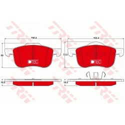 stabdžių trinkelių rinkinys, diskinis stabdys DTEC COTEC
                                TRW                              