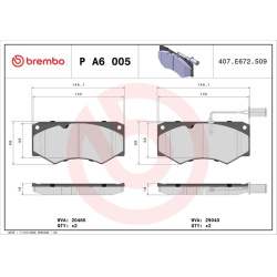 stabdžių trinkelių rinkinys, diskinis stabdys PRIME LINE
                                BREMBO                           