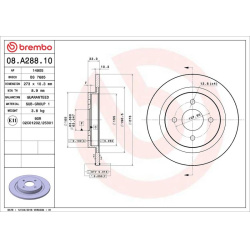 stabdžių diskas (1vnt) PRIME LINE
                                BREMBO                                                08.