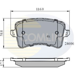 Stabdžių kaladėlės galinės
                                COMLINE                                CBP01709, COMLINE, CBP