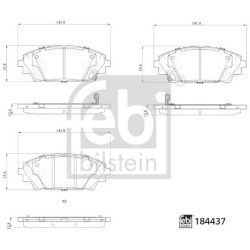 stabdžių trinkelių rinkinys, diskinis stabdys
                                FEBI BILSTEIN                               