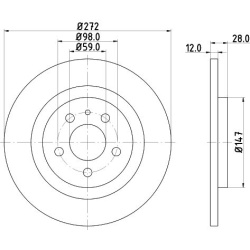 stabdžių diskas (1vnt) PRO
                                HELLA                                8DD 355 109-151, Nenurodyta