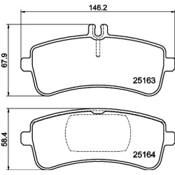 stabdžių trinkelių rinkinys, diskinis stabdys
                                HELLA                                       