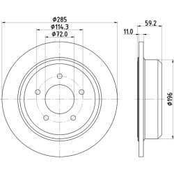 stabdžių diskas (1vnt) PRO
                                HELLA                                8DD 355 114-801, Nenurodyta
