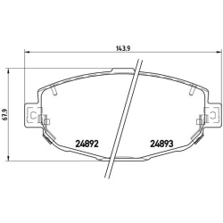 stabdžių trinkelių rinkinys, diskinis stabdys PRIME LINE
                                BREMBO                           
