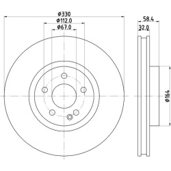 stabdžių diskas (1vnt) PRO
                                HELLA                                8DD 355 123-501, Nenurodyta