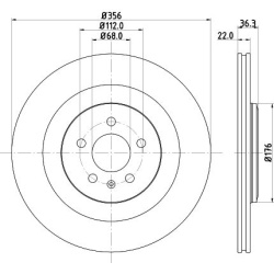 stabdžių diskas (1vnt) PRO
                                HELLA                                8DD 355 125-551, Nenurodyta