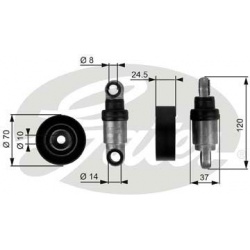 įtempiklio skriemulys, V formos rumbuotas diržas DriveAlign™
                                GATES                       