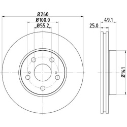 stabdžių diskas (1vnt) PRO
                                HELLA                                8DD 355 106-511, Nenurodyta