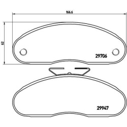 stabdžių trinkelių rinkinys, diskinis stabdys PRIME LINE
                                BREMBO                           