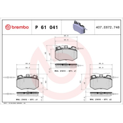 stabdžių trinkelių rinkinys, diskinis stabdys PRIME LINE
BREMBO
