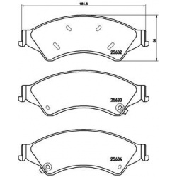 stabdžių trinkelių rinkinys, diskinis stabdys PRIME LINE
                                BREMBO                           