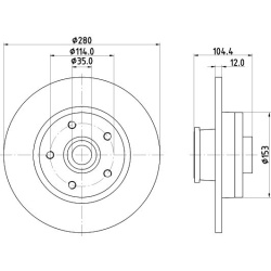 stabdžių diskas (1vnt) PRO
                                HELLA                                8DD 355 125-281, Nenurodyta
