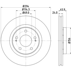 stabdžių diskas (1vnt) PRO
                                HELLA                                8DD 355 111-571, Nenurodyta