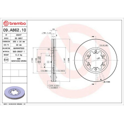 stabdžių diskas (1vnt) PRIME LINE
                                BREMBO                                                09.