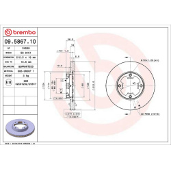 Stabdžių diskas PRIME LINE
                                BREMBO                                                09.5867.10