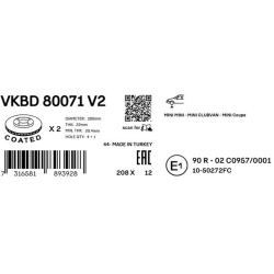 stabdžių diskas (1vnt)
                                SKF                                VKBD 80071 V2, SKF, VKBD80071V2, 