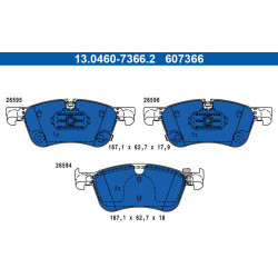 stabdžių trinkelių rinkinys, diskinis stabdys
                                ATE                                         