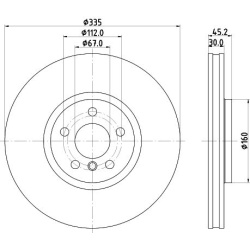 stabdžių diskas (1vnt) PRO HC
                                HELLA                                                8DD 355 