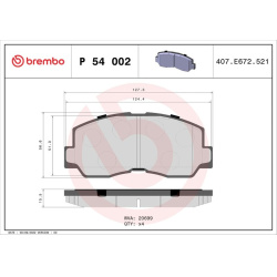 stabdžių trinkelių rinkinys, diskinis stabdys PRIME LINE
                                BREMBO                           