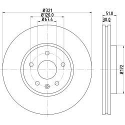 stabdžių diskas (1vnt) PRO High Carbon
                                HELLA                                8DD 355 129-091