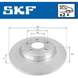 stabdžių diskas (1vnt)
                                SKF                                                VKBD 90044 S2, SK