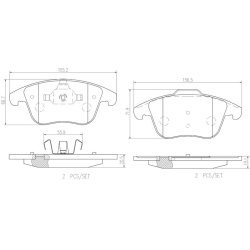 stabdžių trinkelių rinkinys, diskinis stabdys XTRA LINE - Ceramic
                                BREMBO                  