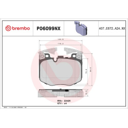 stabdžių trinkelių rinkinys, diskinis stabdys XTRA LINE - Ceramic
                                BREMBO                  