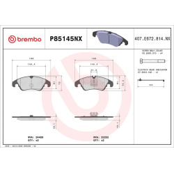 stabdžių trinkelių rinkinys, diskinis stabdys XTRA LINE - Ceramic
                                BREMBO                  