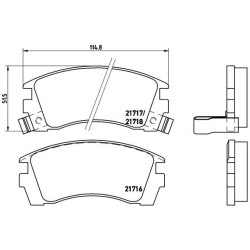 stabdžių trinkelių rinkinys, diskinis stabdys PRIME LINE
                                BREMBO                           