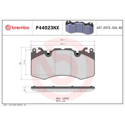 stabdžių trinkelių rinkinys, diskinis stabdys XTRA LINE - Ceramic
                                BREMBO                  