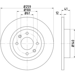stabdžių diskas (1vnt) PRO
                                HELLA                                8DD 355 115-271, Nenurodyta