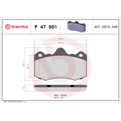stabdžių trinkelių rinkinys, diskinis stabdys PRIME LINE
                                BREMBO                           