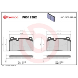 stabdžių trinkelių rinkinys, diskinis stabdys XTRA LINE - Ceramic
                                BREMBO                  