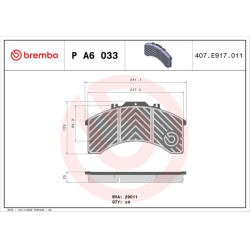 stabdžių trinkelių rinkinys, diskinis stabdys PRIME LINE
                                BREMBO                           