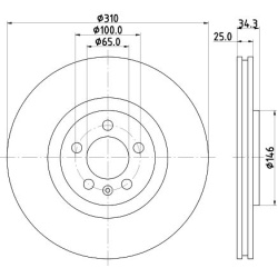 stabdžių diskas (1vnt) PRO
                                HELLA                                8DD 355 122-811, Nenurodyta